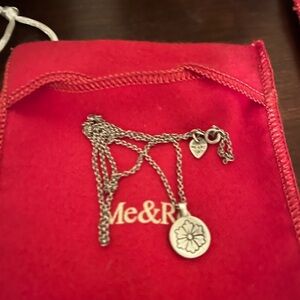 Me&Ro Silver Necklace with Floral Pendant